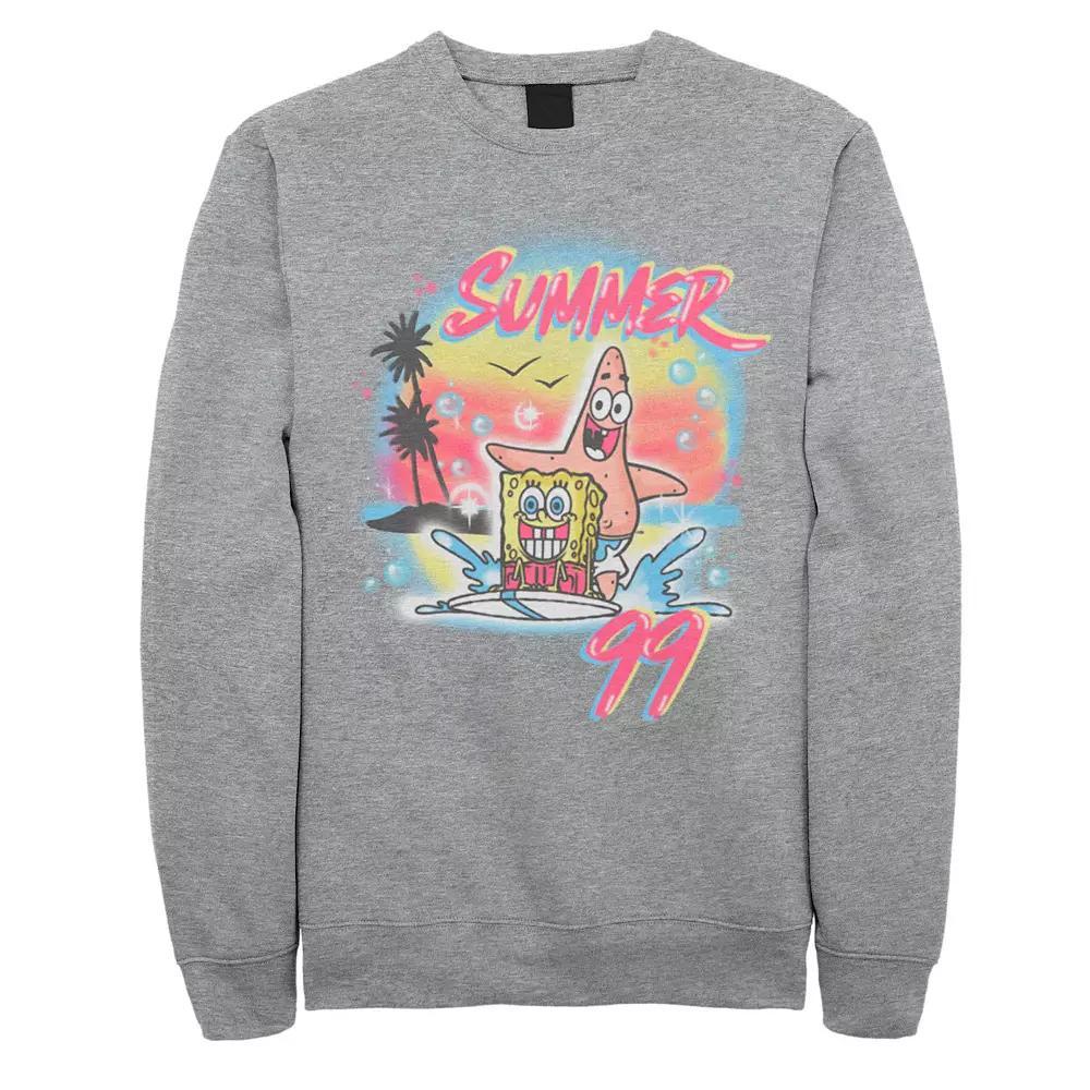 Men's SpongeBob Patrick Summer 99 Surfing Sweatshirt, Size: 3XL, Athletic Grey Product Image