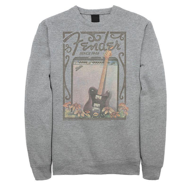 Big & Tall Fender Since 1946 Floral Fleece Sweatshirt, Men's, Size: 3XL, Athletic Grey Product Image