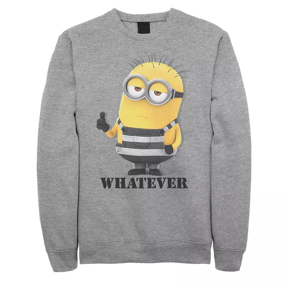 Mens Minion Whatever Sweatshirt Athletic Grey Product Image