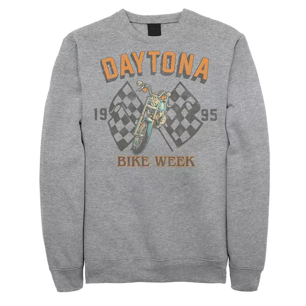 Mens Daytona Bike Week Checkered Flags 1995 Sweatshirt Athletic Grey Product Image