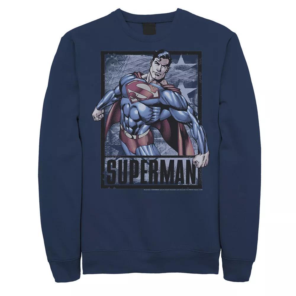 Men's DC Comics Superman Action Portrait Sweatshirt, Size: Large, Blue Product Image
