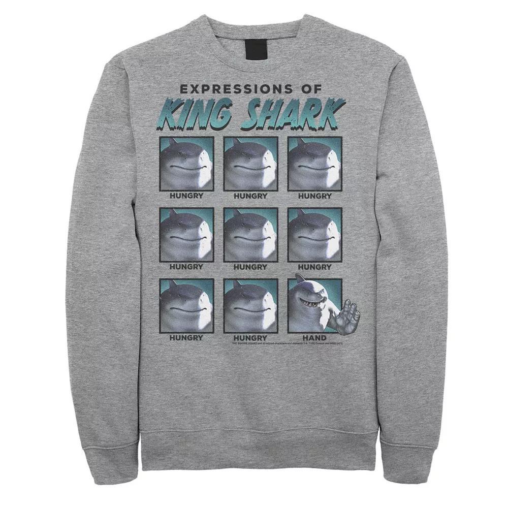 Men's The Suicide Squad Expressions Of King Shark Sweatshirt, Boy's, Size: Medium, Athletic Grey Product Image
