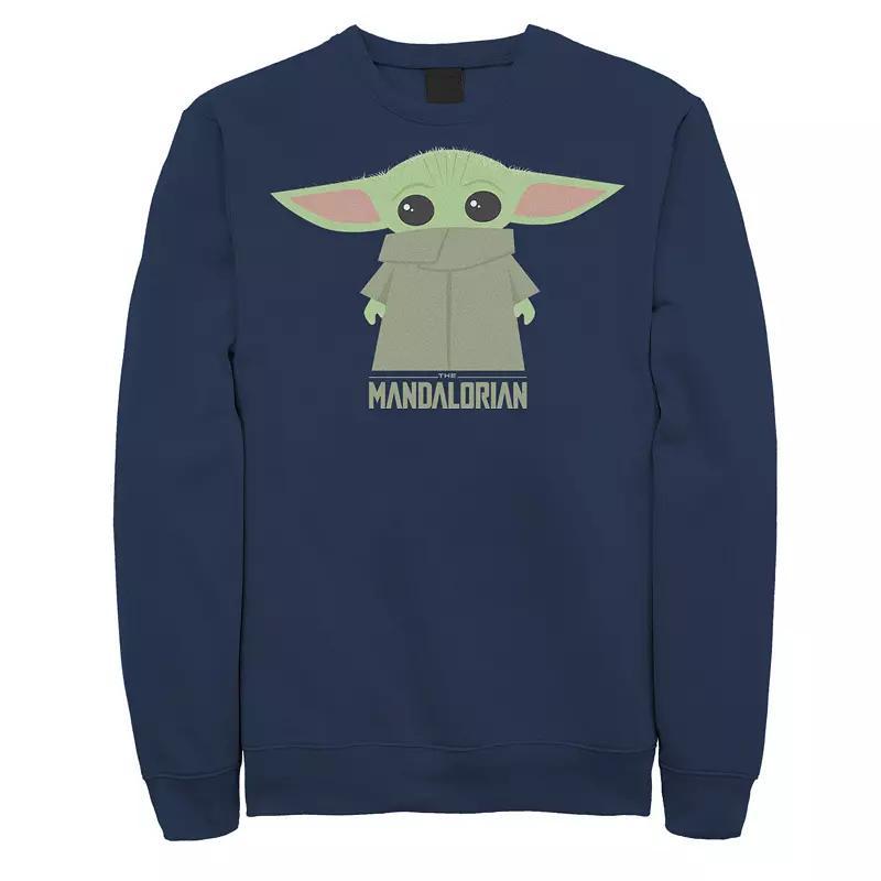 Men's Star Wars The Mandalorian The Child Portrait Graphic Fleece Sweatshirt, Size: Large, Blue Product Image