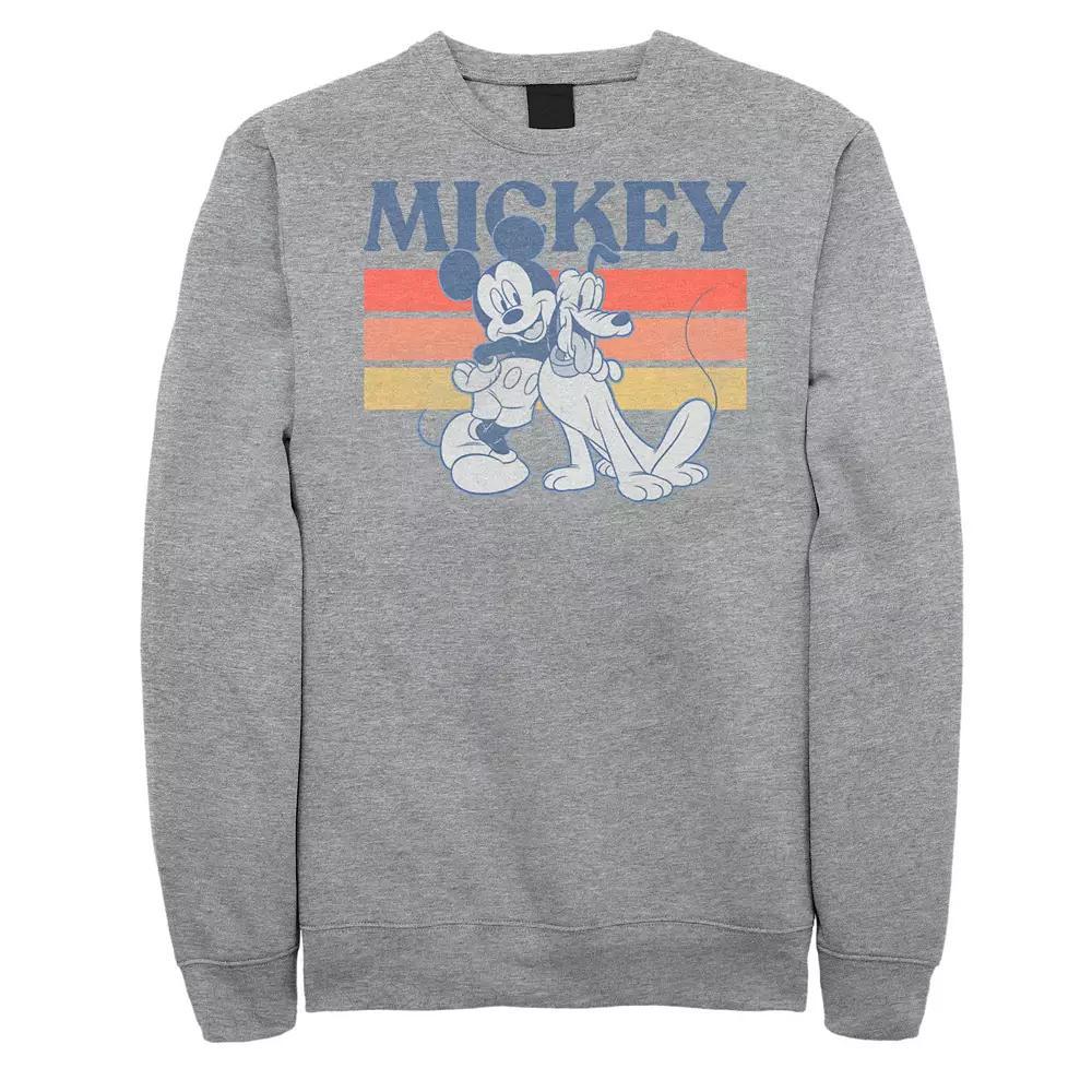 Disney's Mickey Mouse & Friends Big & Tall Mickey And Pluto Retro Line Graphic Fleece, Men's, Size: XXL Tall, Athletic Grey Product Image