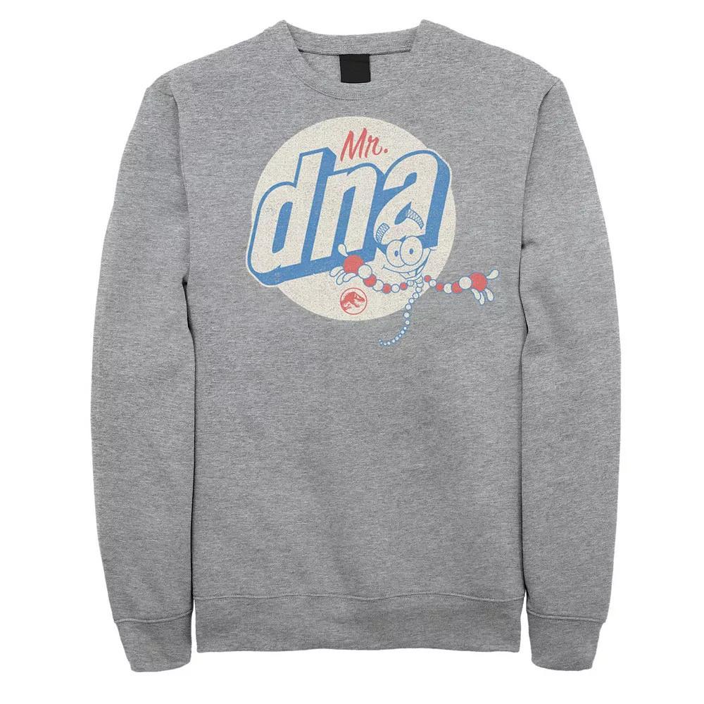 Men's Jurassic World Vintage Mr. DNA Logo Sweatshirt, Size: Small, Athletic Grey Product Image