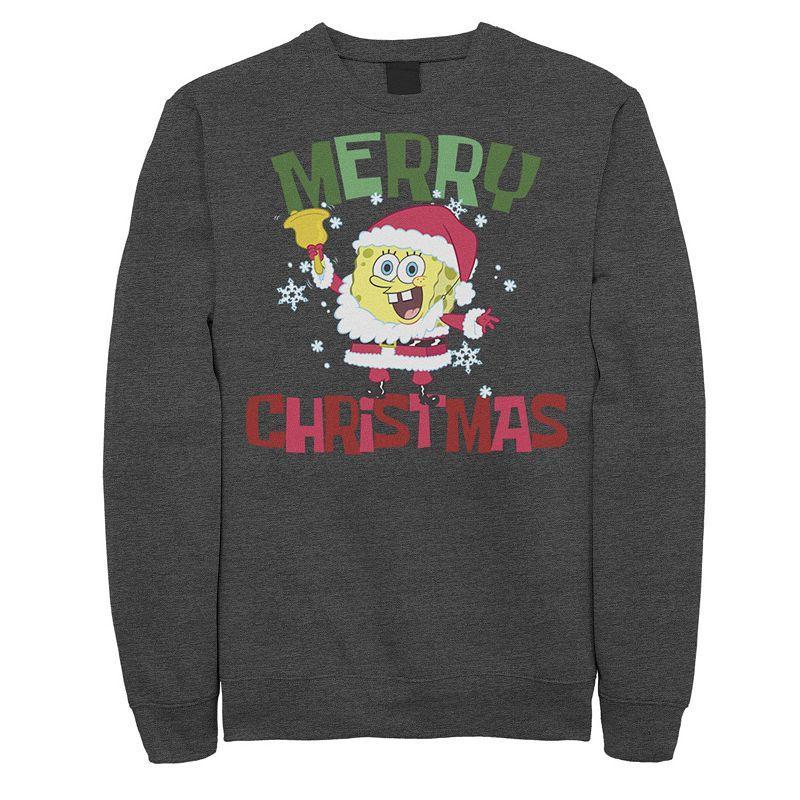 Men's Nickelodeon Spongebob Squarepants Santa Outfit Merry Christmas Graphic Fleece Pullover, Size: Large, Blue Product Image