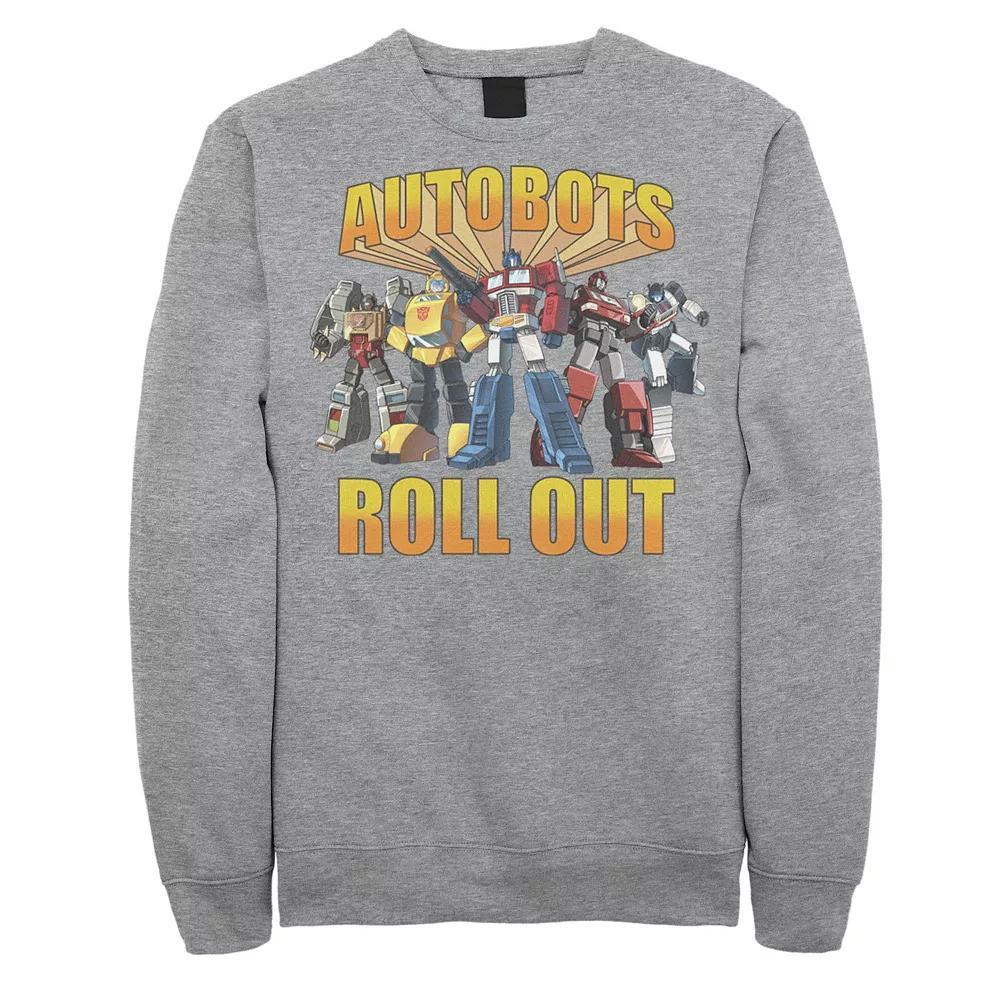 Men's Transformers Group Shot Autobots Roll Out Sweatshirt, Size: Medium, Athletic Grey Product Image