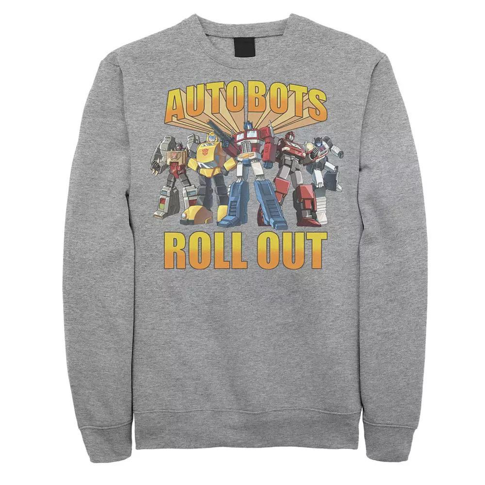 Men's Transformers Group Shot Autobots Roll Out Sweatshirt, Size: Medium, Athletic Grey Product Image