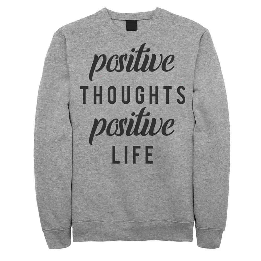 Men's Fifth Sun "Positive Thoughts Positive Life" Sweatshirt, Size: Medium, Athletic Grey Product Image