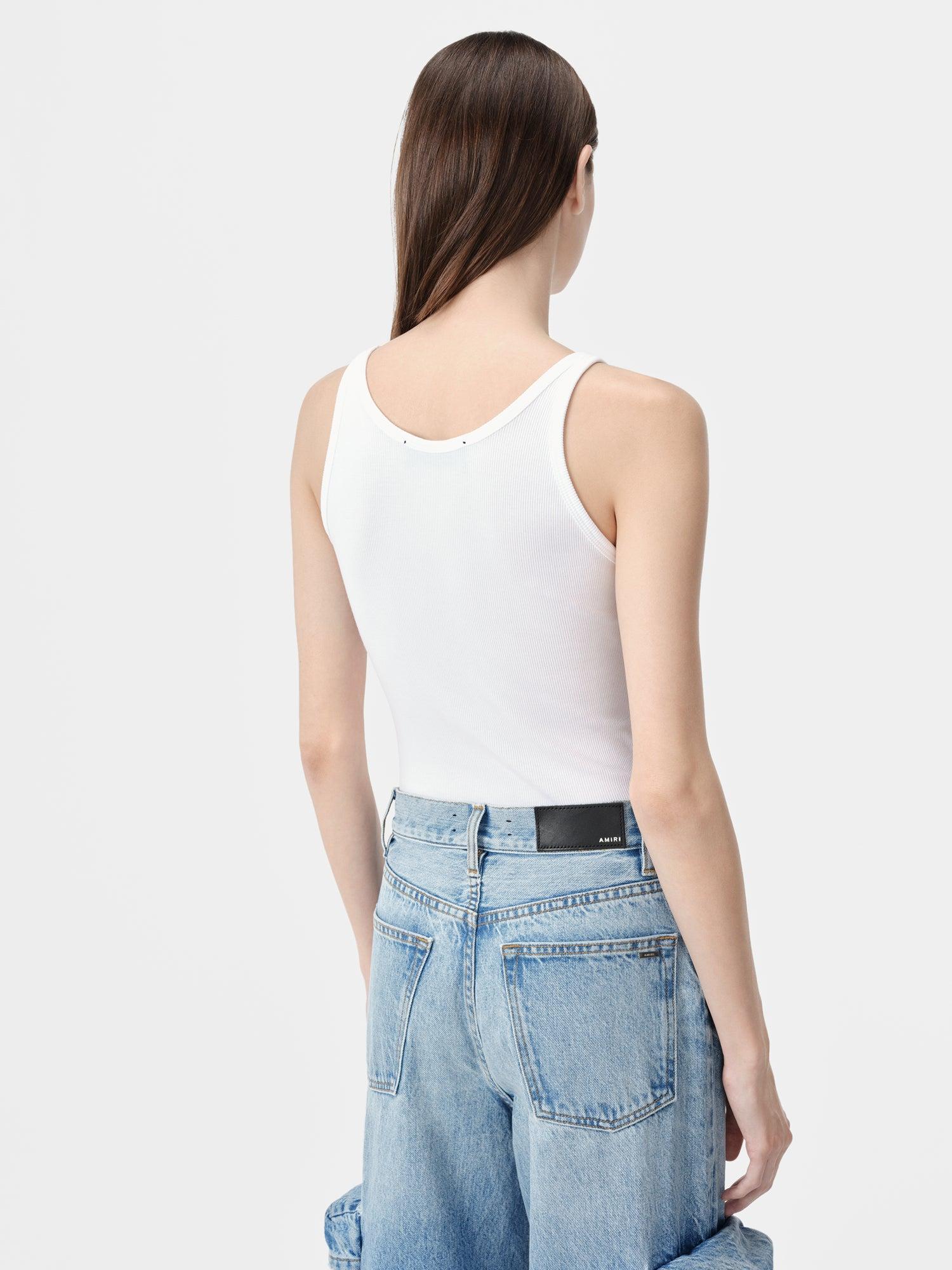 WOMEN - WOMEN'S MA EMBROIDERED RIBBED TANK - White Female Product Image