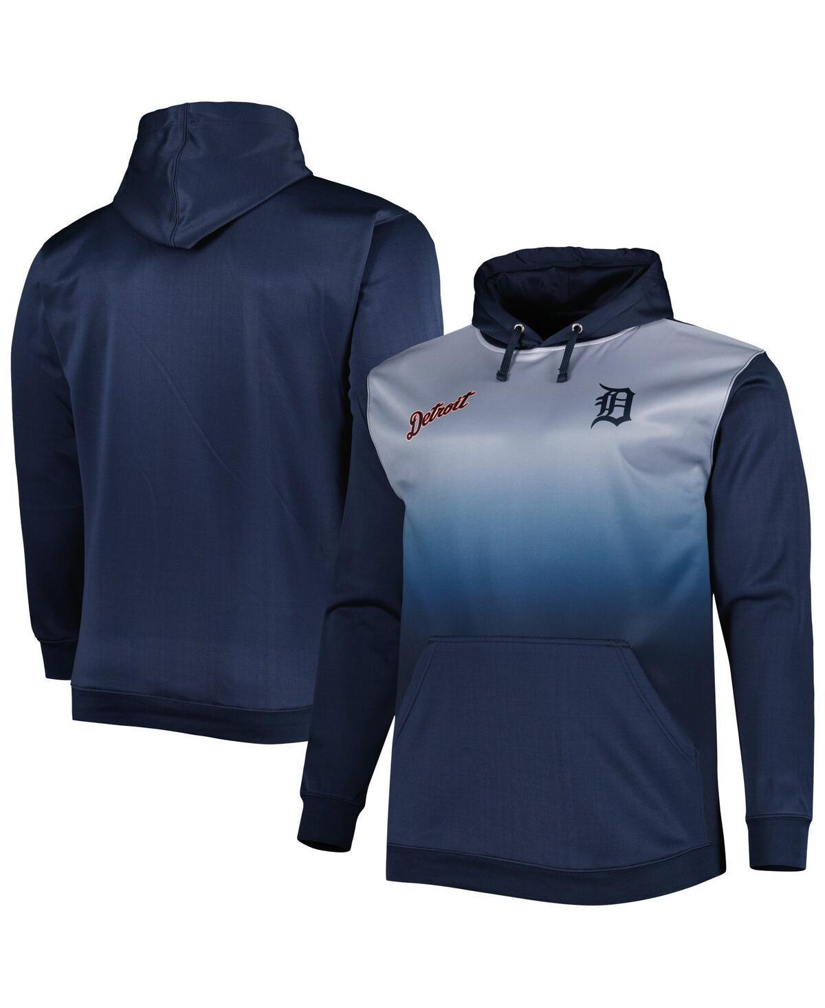 Men's Navy Detroit Tigers Fade Sublimated Fleece Pullover Hoodie, Size: 2XLT, Blue Product Image