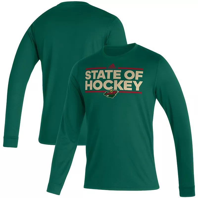 Mens adidas Minnesota Wild Dassler AEROREADY Creator Long Sleeve T-Shirt Product Image