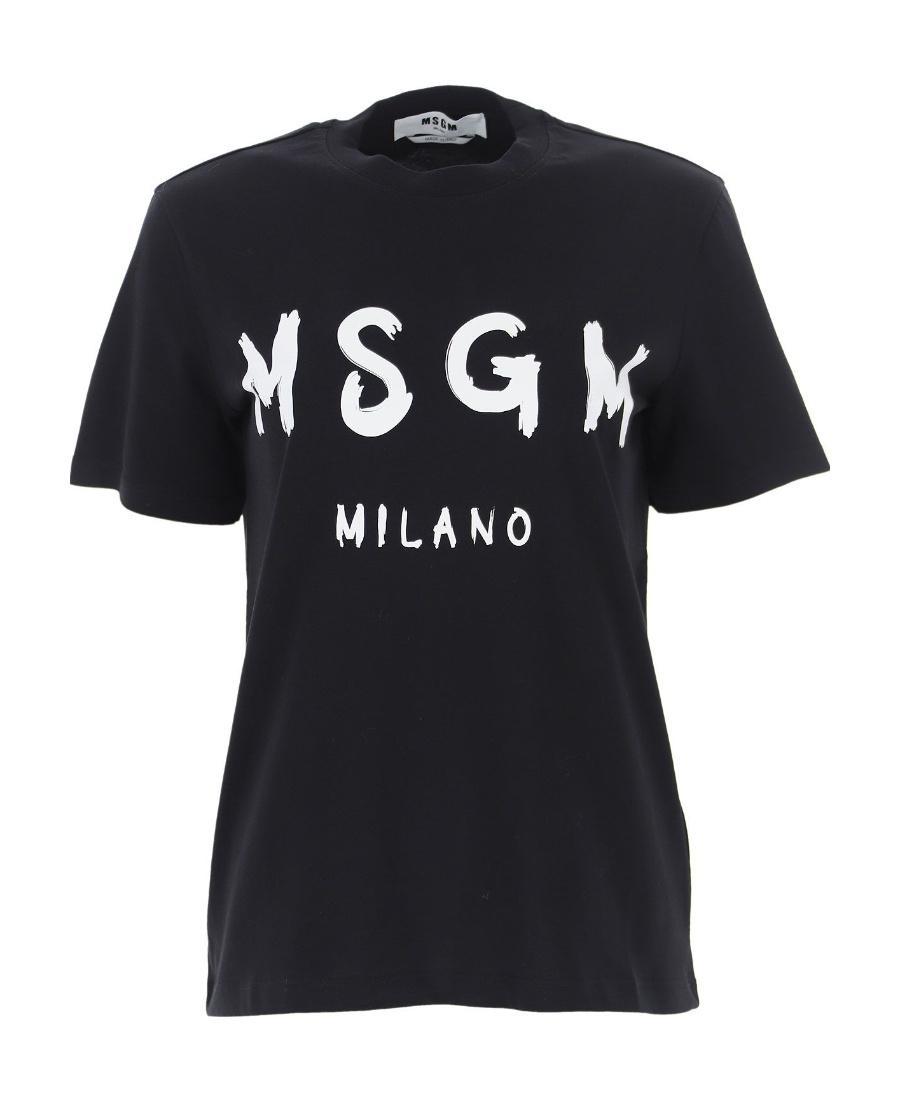 MSGM Ls Mini Logo-print T-shirt In Black Product Image