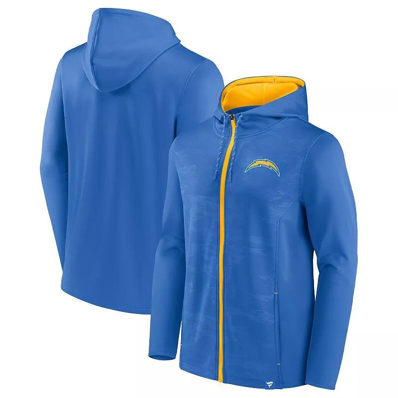 Mens Fanatics Powder Blue/Gold Los Angeles Chargers Ball Carrier Full-Zip Hoodie Product Image