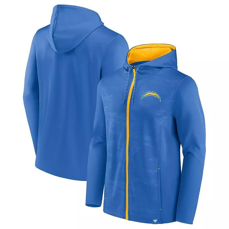 Mens Fanatics Powder Blue/Gold Los Angeles Chargers Ball Carrier Full-Zip Hoodie Product Image