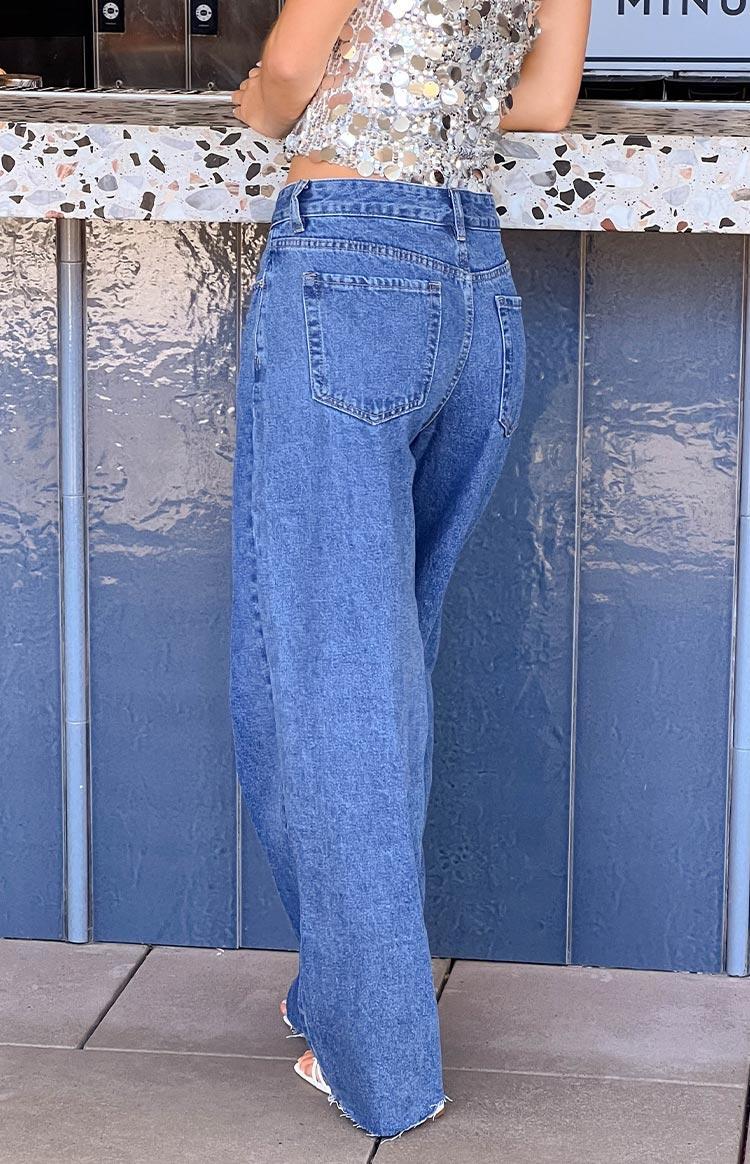 She's Yours Mid Wash Denim Wide Leg Boyfriend Jeans Girls Product Image