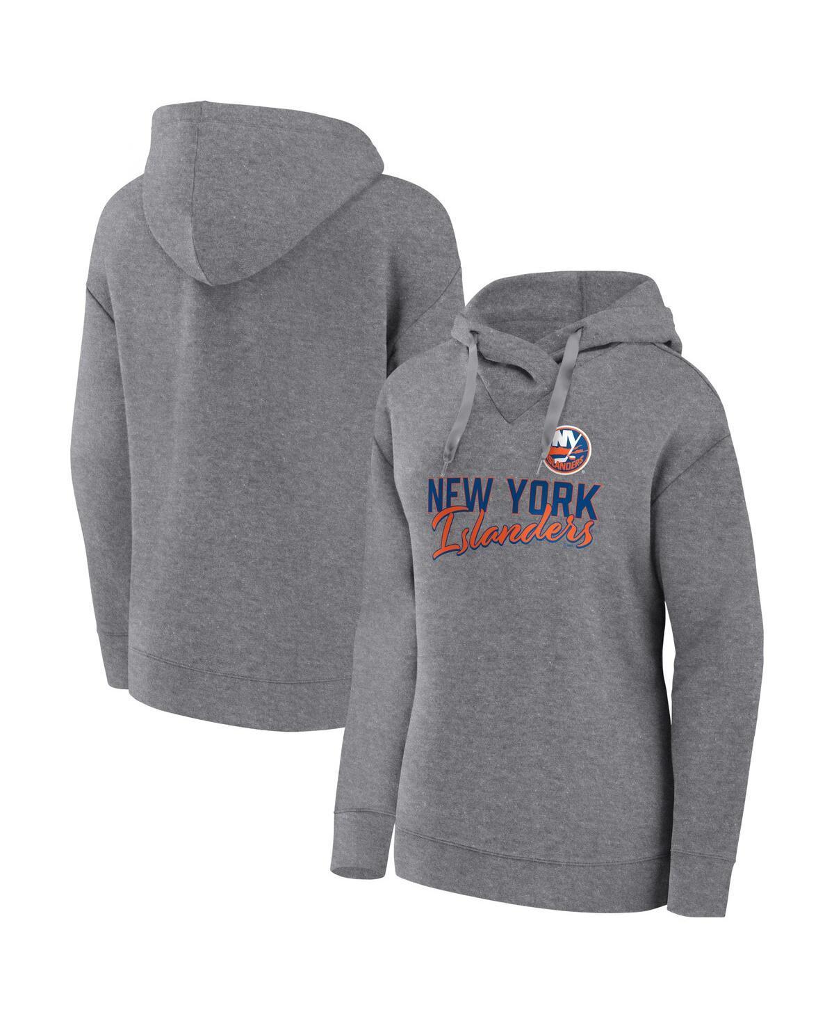 Women's Fanatics Branded Heather Gray Los Angeles Kings Script Favorite Pullover Hoodie, Size: Medium, Kgs Grey Product Image