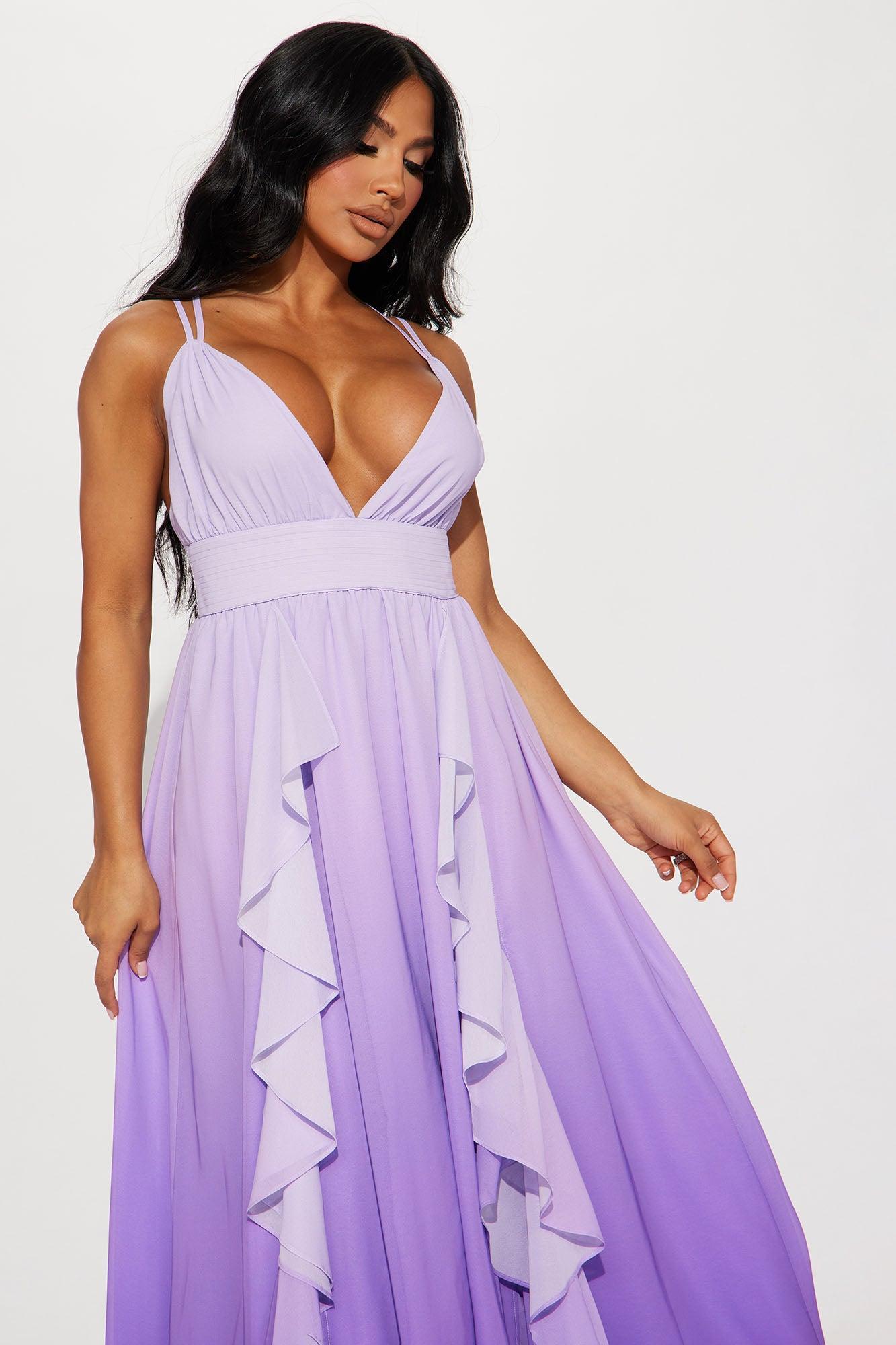 Ombre Effect Maxi Dress - Purple Product Image