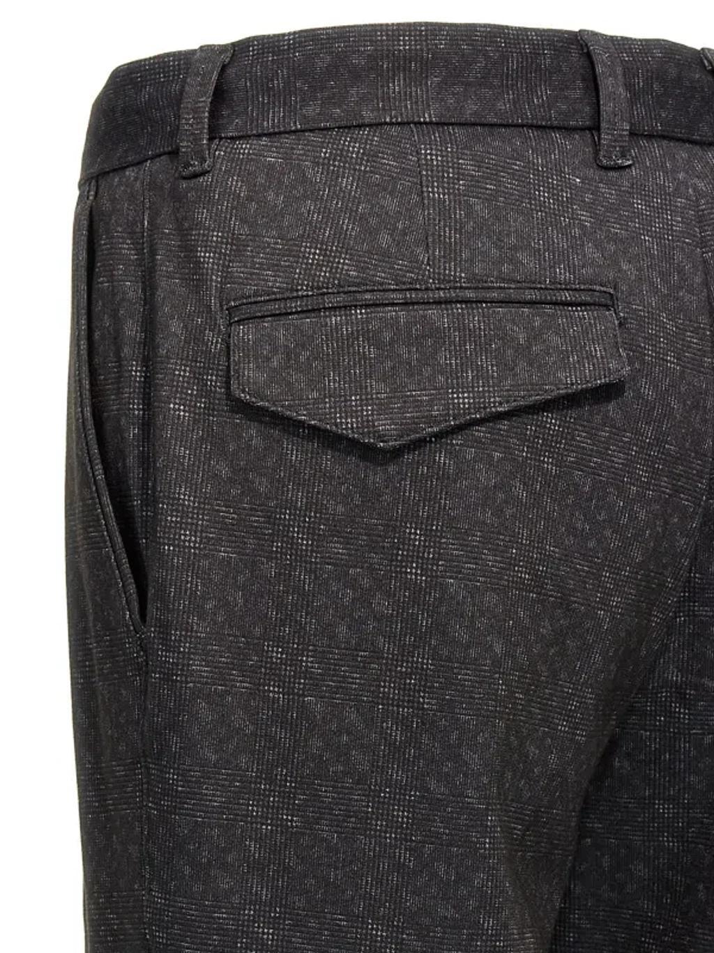 HUGO BOSS Boss  Checked Tapered Trousers In Gray Product Image