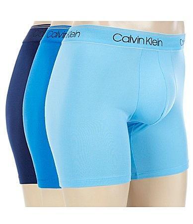 Men's Calvin Klein 3-Pack Microfiber Stretch Boxer Briefs, Size: 2XL, Black Convoy Red Gala Product Image