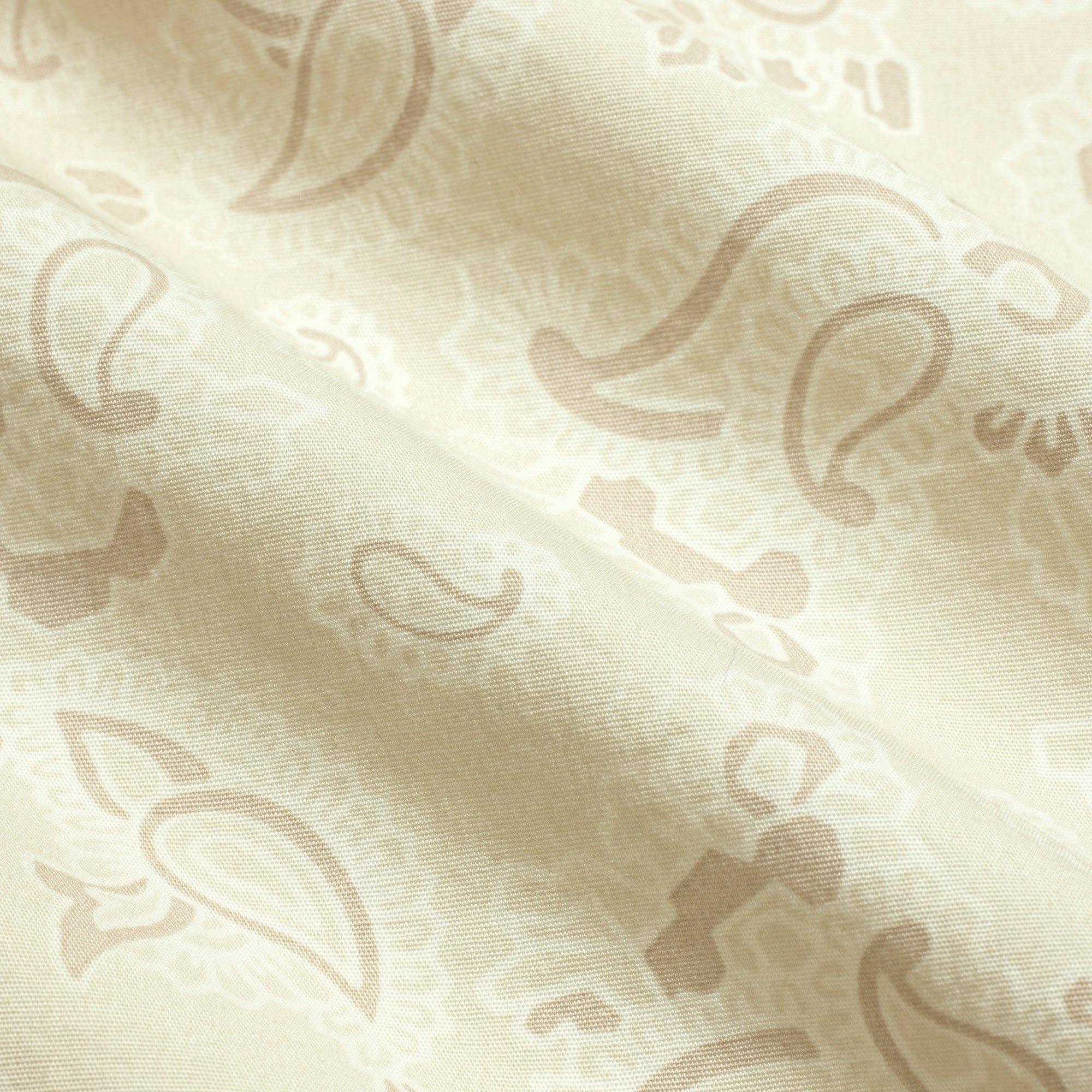 COTTON POPLIN MENS LONG SLEEP SET | TAN PAISLEY PRINT Product Image