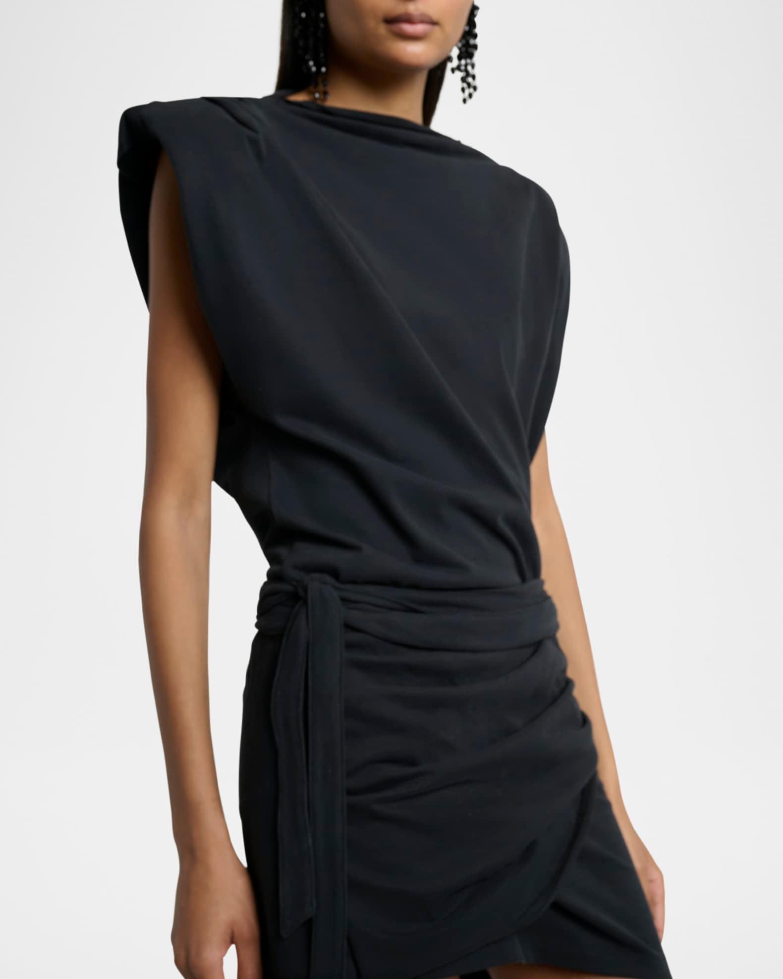 Marielle Strong-Shoulder Wrap Mini Dress Product Image