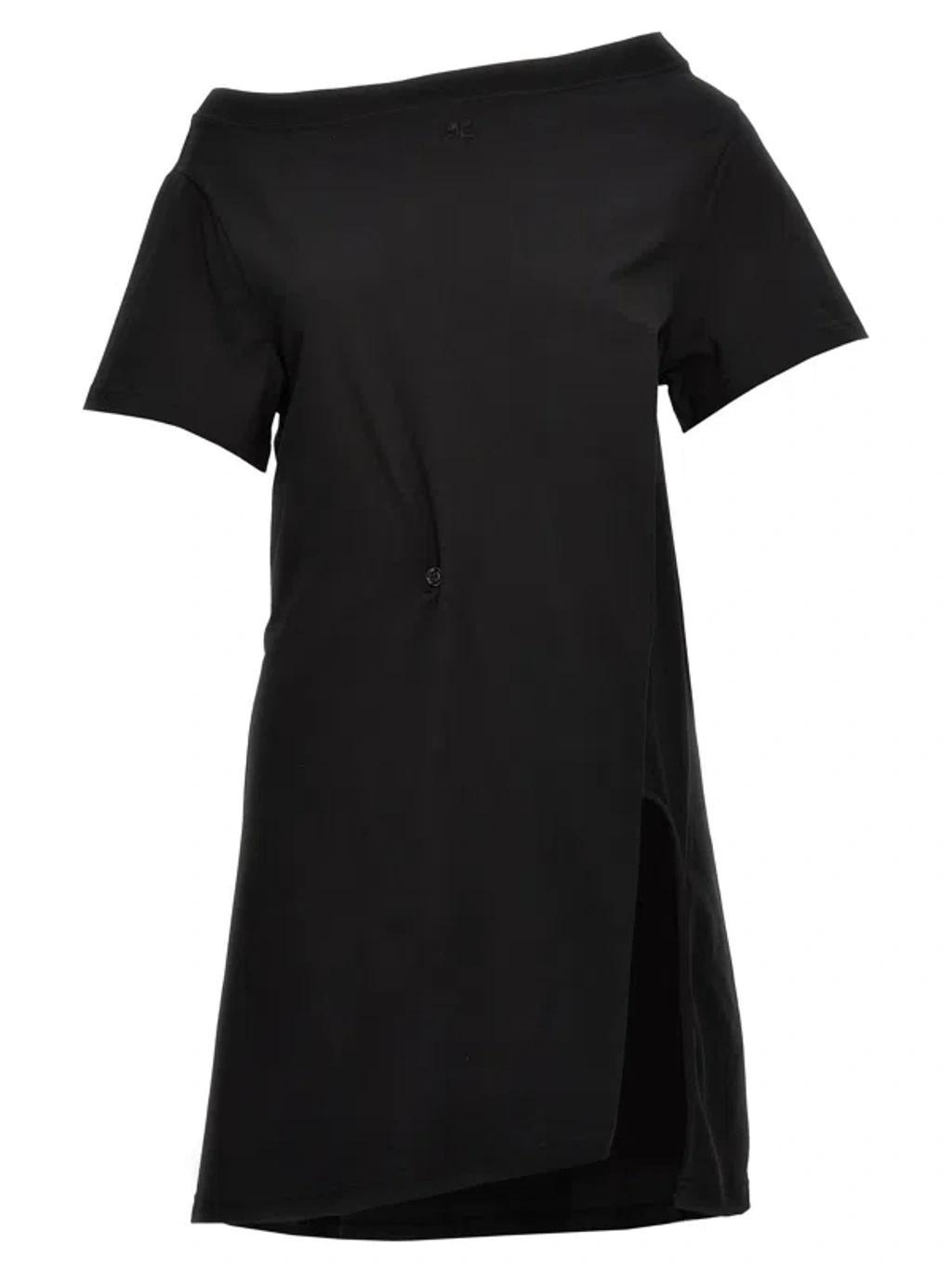 COURRÈGES Logo Embroidery Dress In Black Product Image