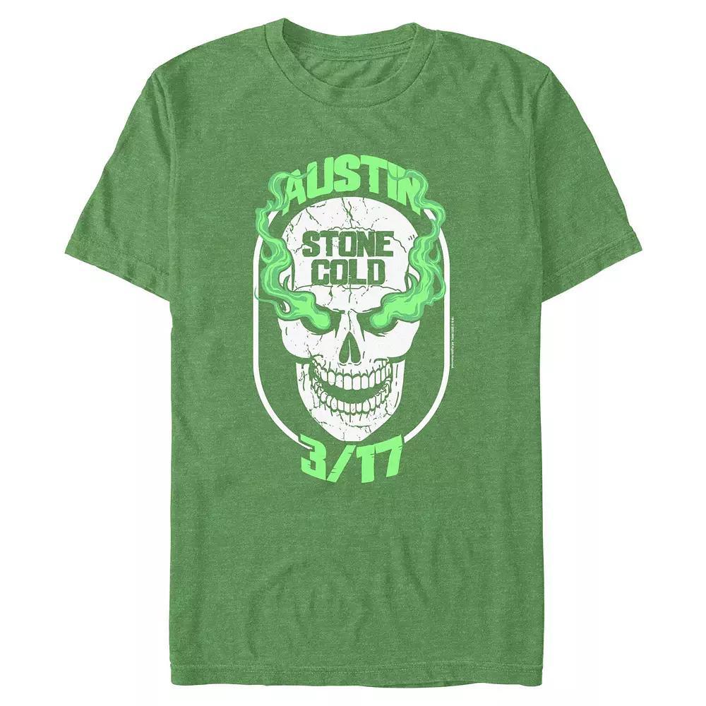 Big & Tall WWE Austin Stone Cold Green Skull Graphic Tee, Men's, Size: XL Tall, Kelly Grey Product Image