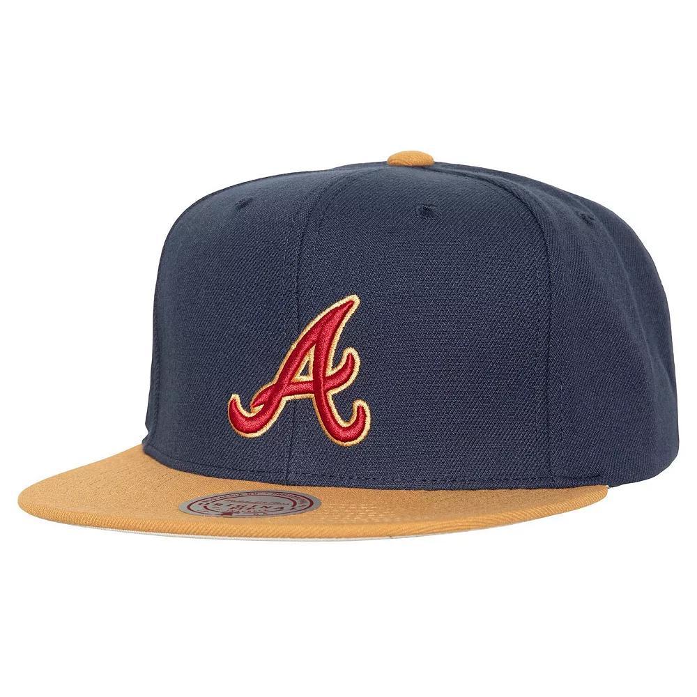 Men's Mitchell & Ness Navy Atlanta Braves Work It Snapback Hat, Blue Product Image