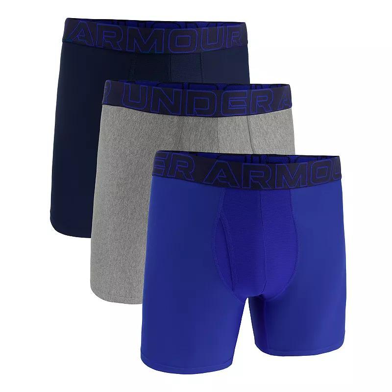 Men's Under Armour 3-pack Performance Tech 6-in. Boxer Briefs, Size: 4XL, Royal Product Image