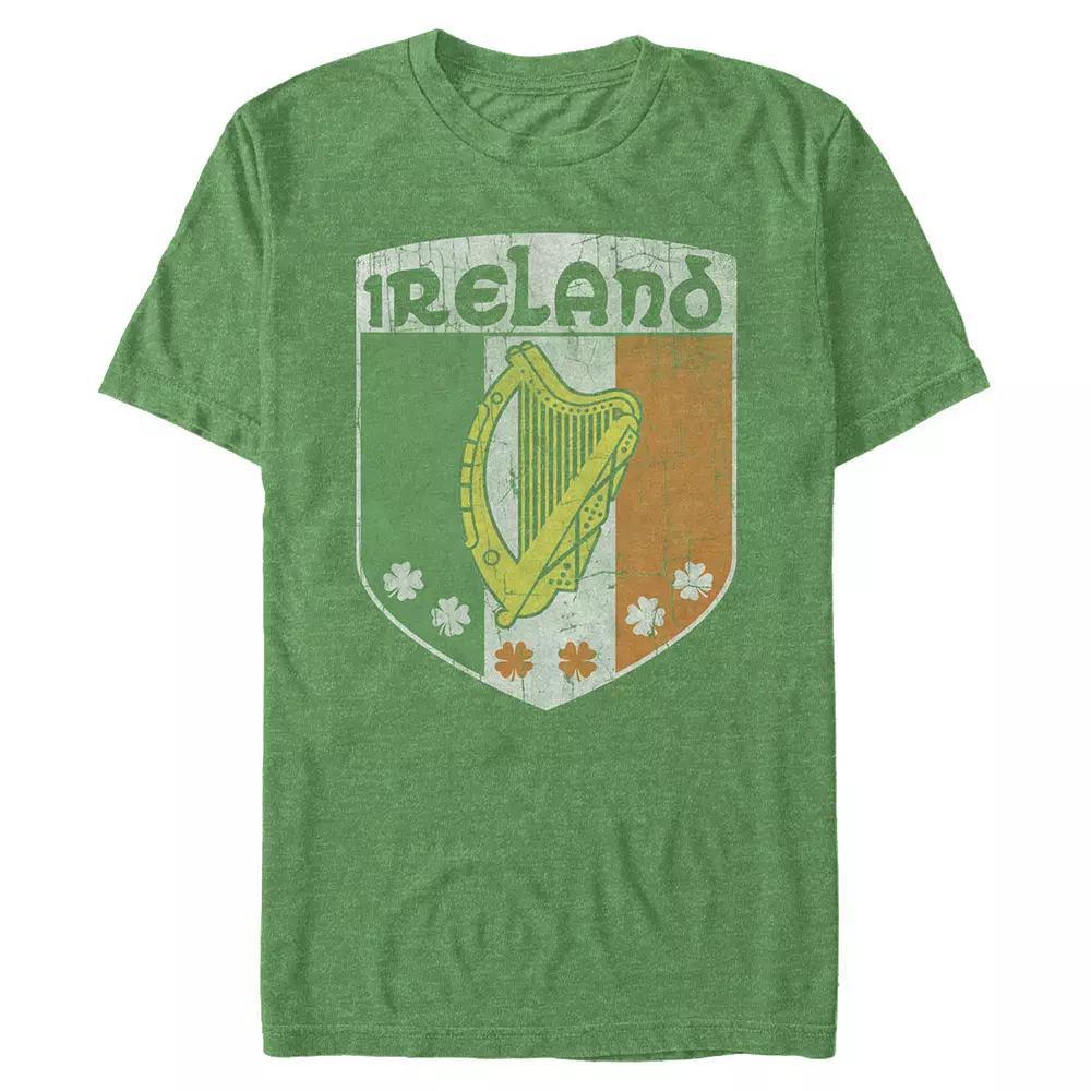 Big & Tall Ireland Flag Badge Graphic Tee, Men's, Size: XL Tall, Kelly Grey Product Image