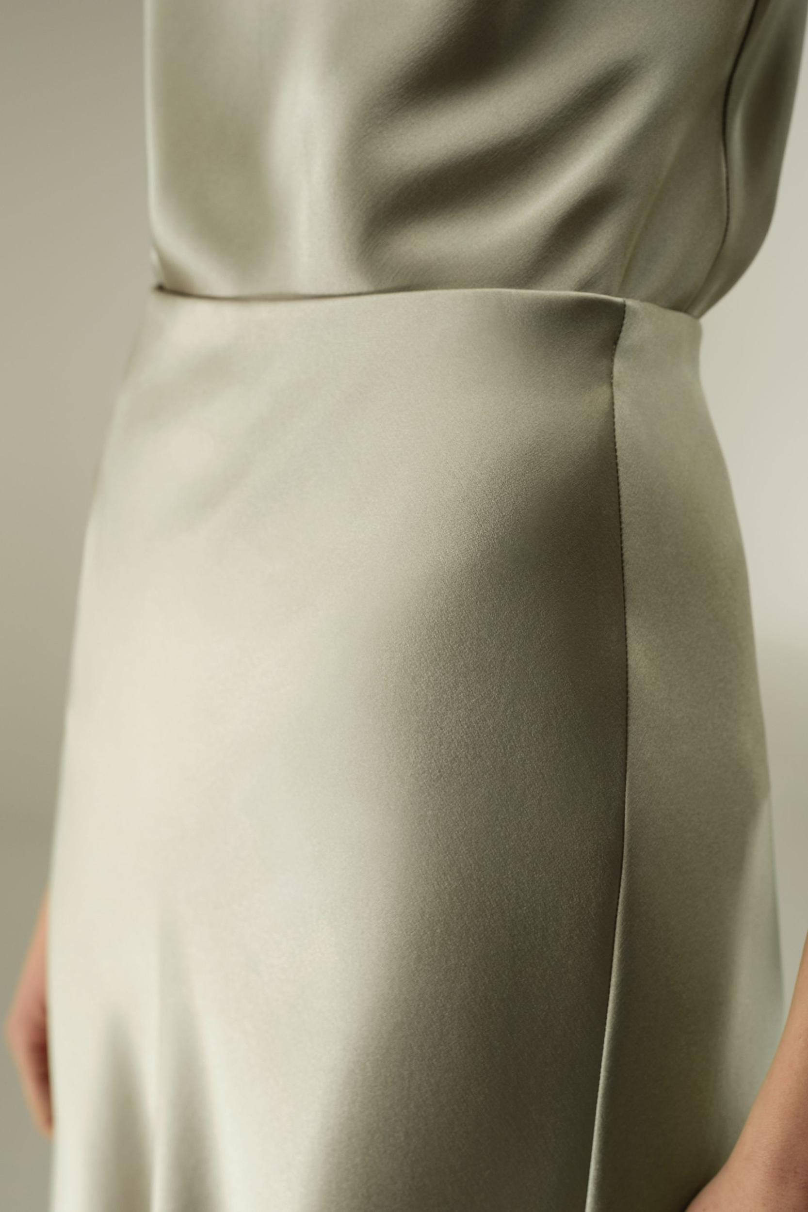 Double-Faced Silk Charmeuse Maxi Skirt Product Image