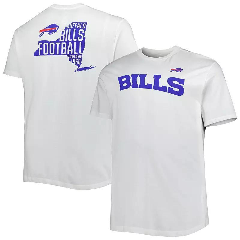Men's Fanatics Branded White Buffalo Bills Big & Tall Hometown Collection Hot Shot T-Shirt, Size: XLT Product Image