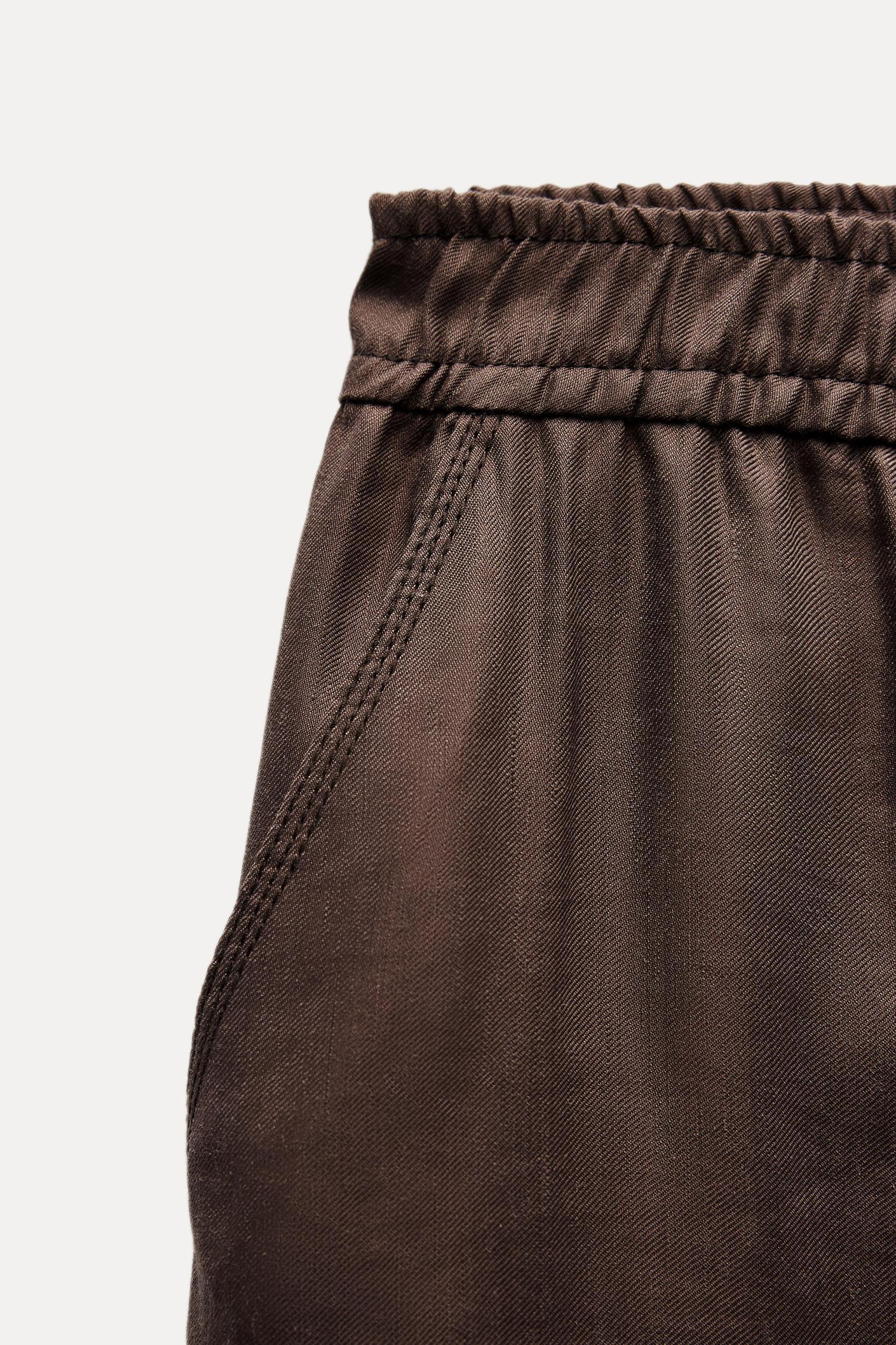 LINEN BLEND PAJAMA PANTS ZW COLLECTION Product Image