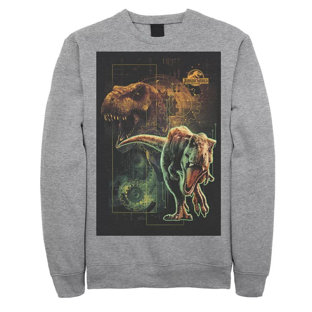 Men's Jurassic World Two T-Rex Tech Schematic Fleece, Size: XXL, Athletic Grey Product Image