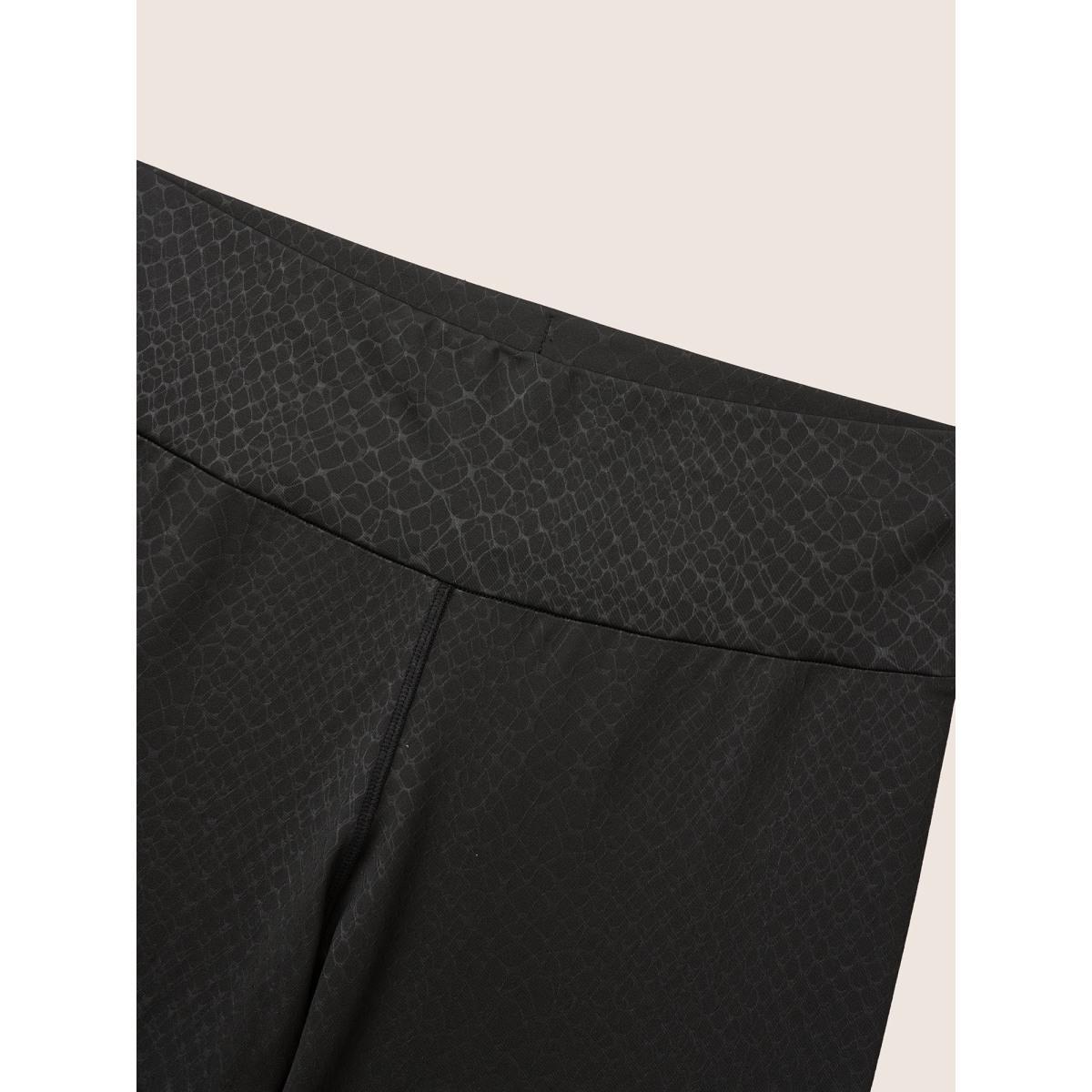 Plus Size Plain Textured Skinny High Rise Leggings Women Black Casual High stretch Skinny High Rise Everyday Leggings BloomChic 22-24/3X Product Image