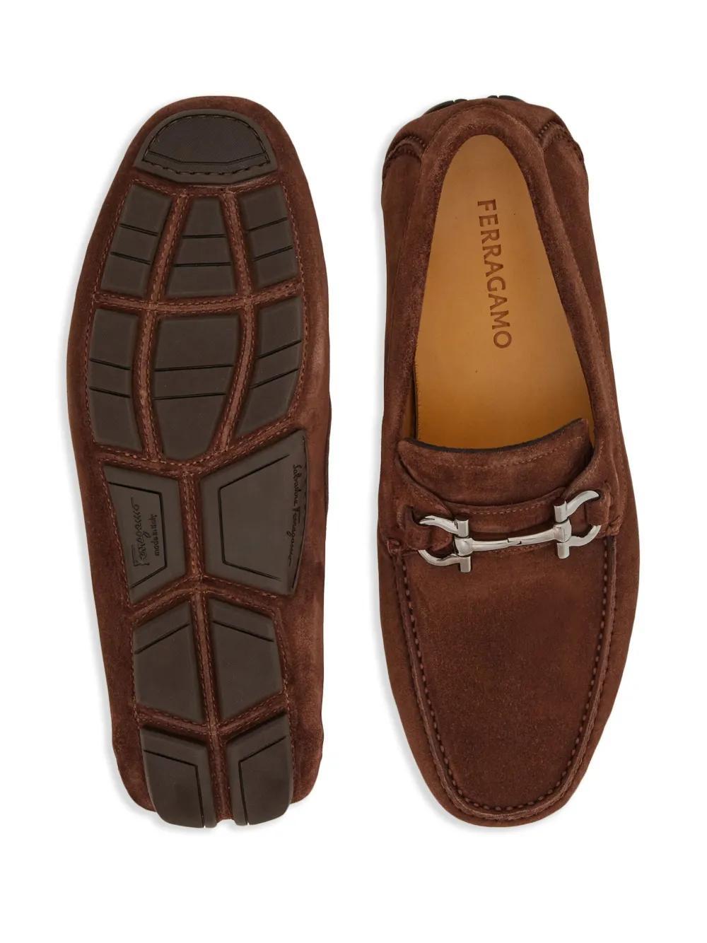 Gancini suede loafers Product Image