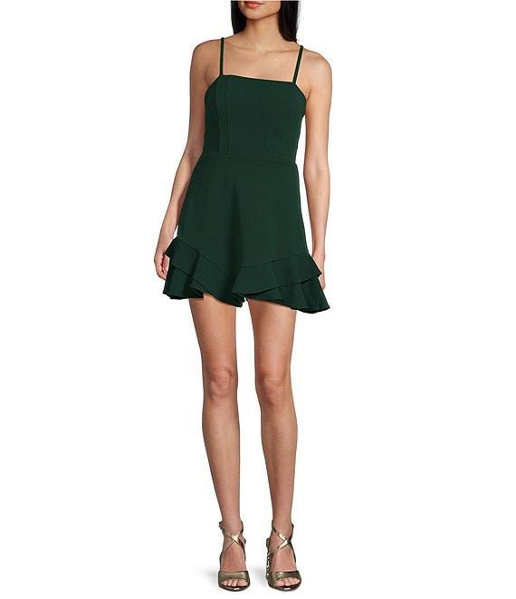 Dear Moon Spaghetti Strap Square Neck Tie Back Corset Dress Product Image