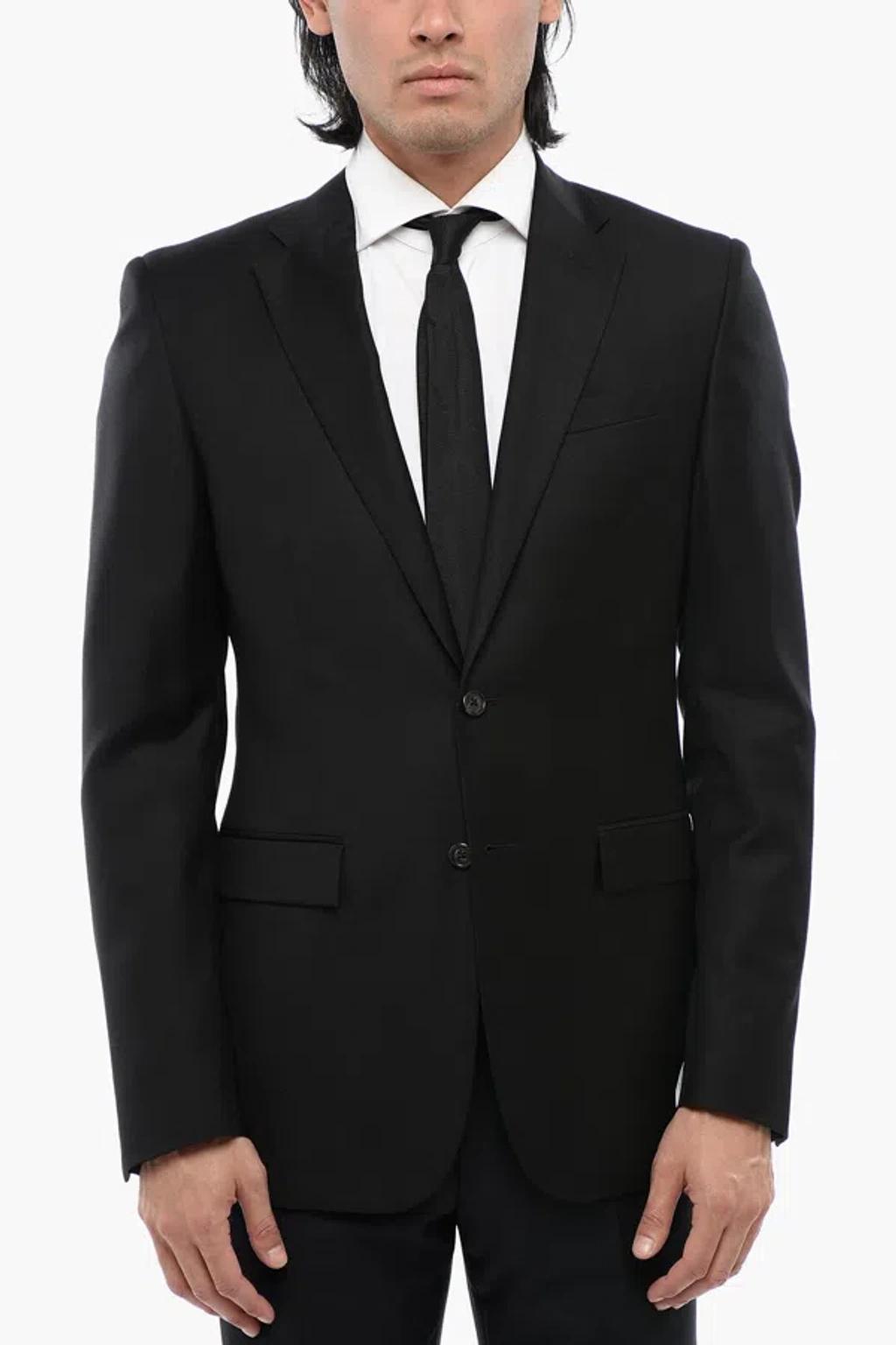 CORNELIANI Trend 2 Button Extrafine Virgin Wool Blazer In Black Product Image