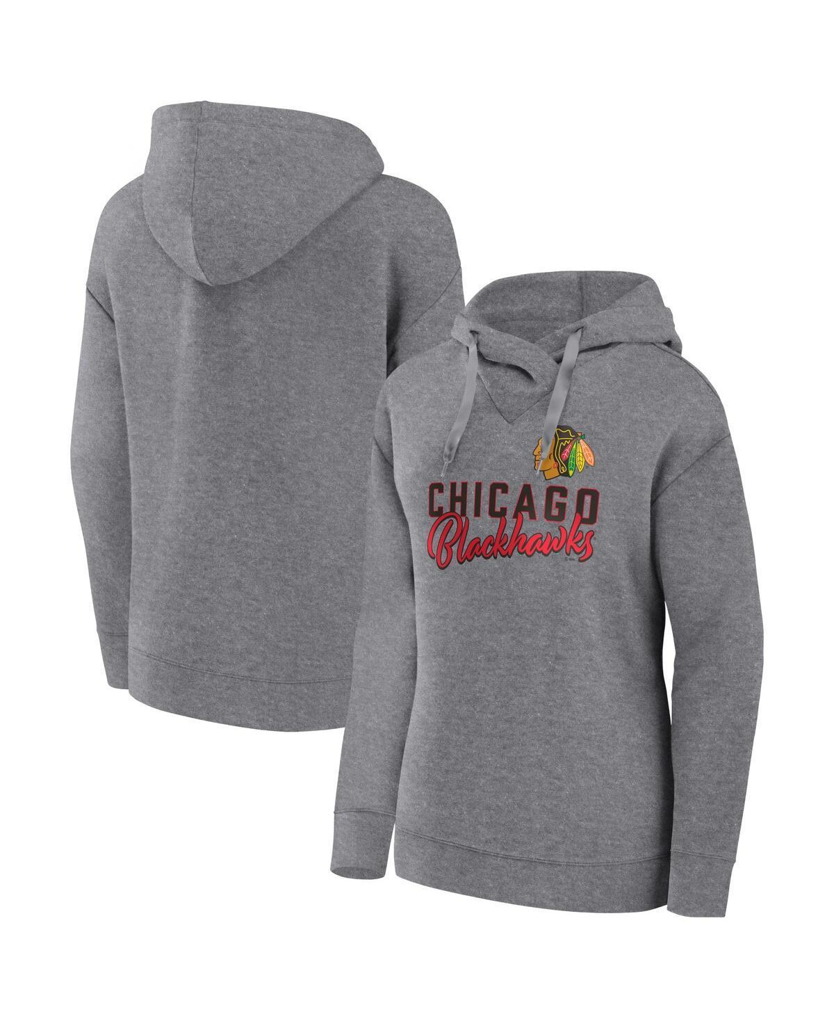 Women's Fanatics Branded Heather Gray Los Angeles Kings Script Favorite Pullover Hoodie, Size: Medium, Kgs Grey Product Image