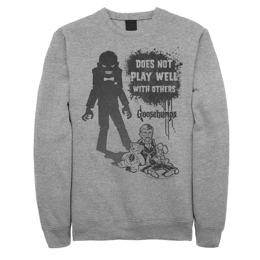 Men's Goosebumps Slappy Does Not Play Well Sweatshirt, Size: XXL, Athletic Grey Product Image