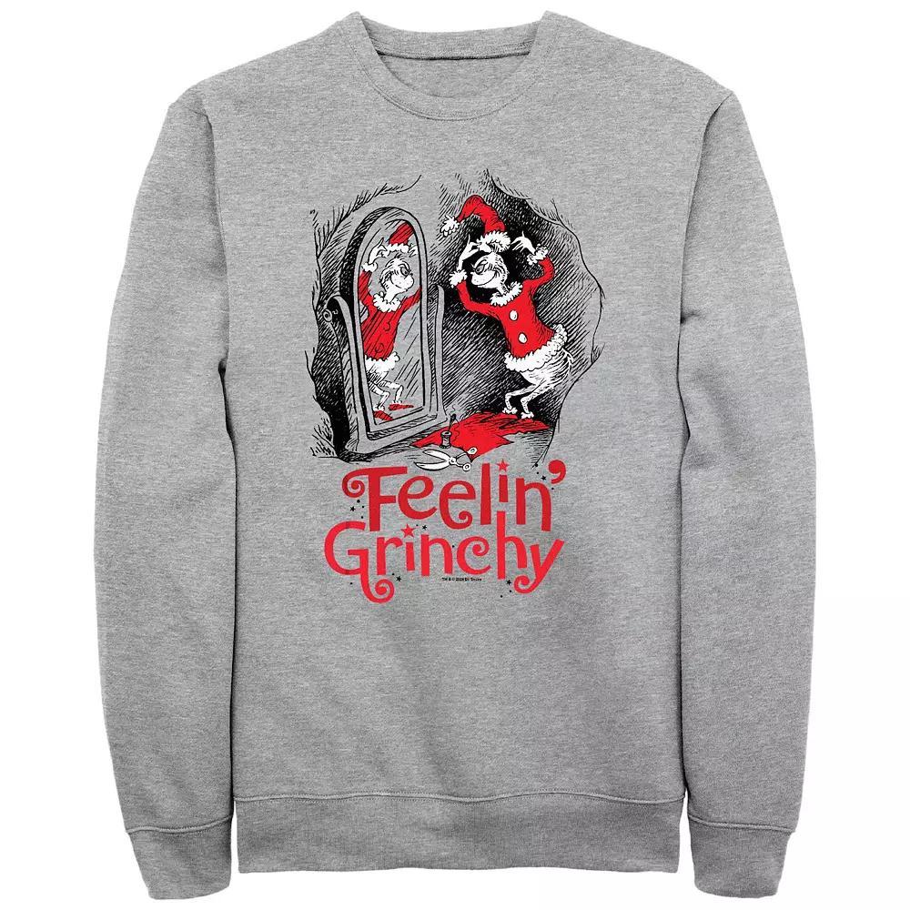 Big & Tall Dr. Seuss Feeling Grinchy Graphic Fleece, Men's, Size: Medium, Athletic Grey Product Image