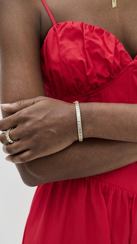 By Adina Eden Colored Baguette Cubic Zirconia Bezel Tennis Bangle | Shopbop Product Image