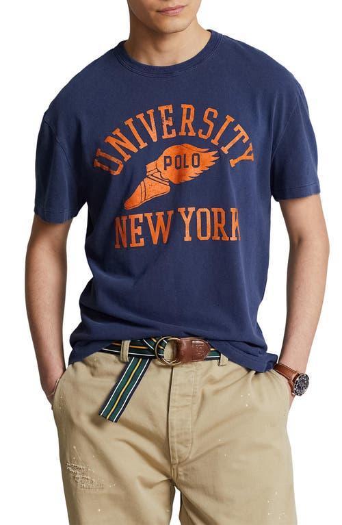 Polo Ralph Lauren Classic Fit Graphic Jersey T-Shirt (Dark Cobalt) Men's Clothing Product Image