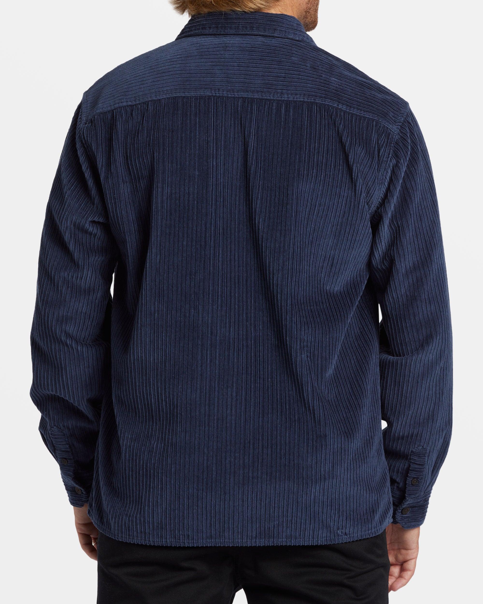 Bong Days Long Sleeve Cord Shirt - Dusty Navy Male Product Image