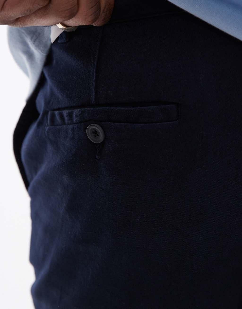 Topman skinny chino pants in navy Product Image
