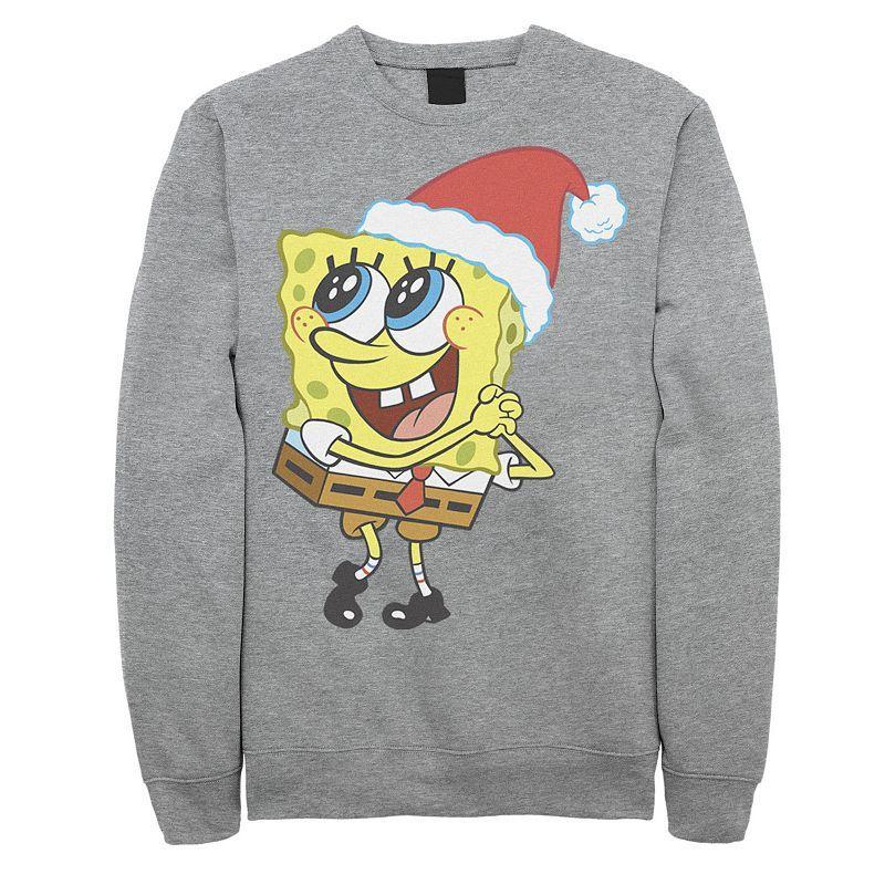 Men's Nickelodeon SpongeBob SquarePants Santa Hat Sweatshirt, Size: 3XL, Blue Product Image