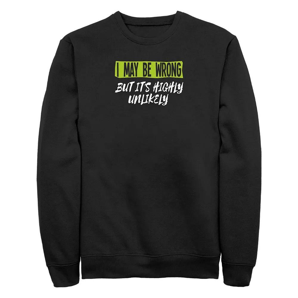 Big & Tall I May Be Wrong But It's Highly Unlikely Graphic Fleece, Men's, Size: 3XL, Black Product Image