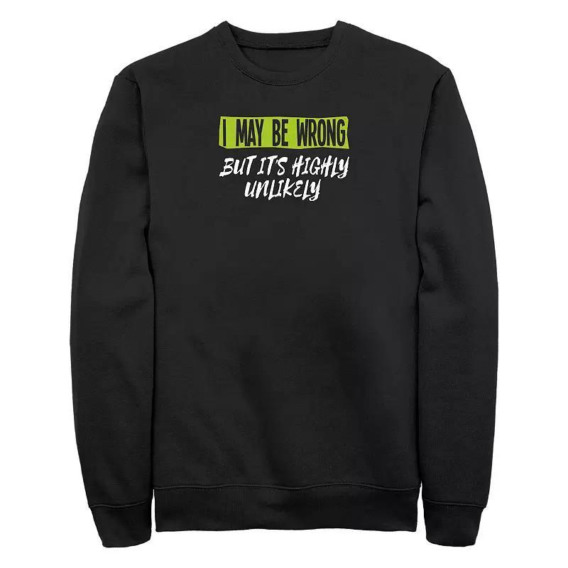 Big & Tall I May Be Wrong But It's Highly Unlikely Graphic Fleece, Men's, Size: 3XL, Black Product Image