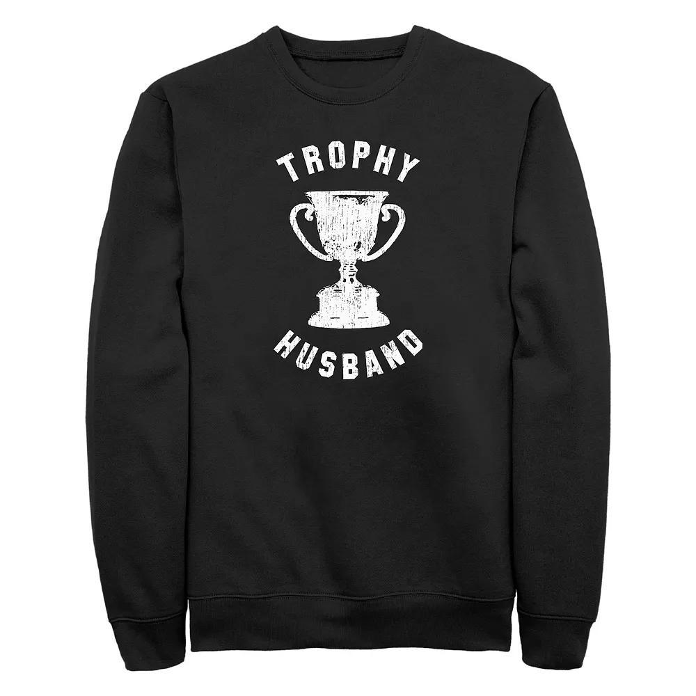 Big & Tall Trophy Husband Graphic Fleece Sweatshirt, Men's, Size: Large Tall, Black Product Image